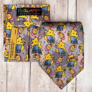 Rare VTG Peter Max Tie Men’s Silk Made in Italy Decos Version 2 Necktie 60x4